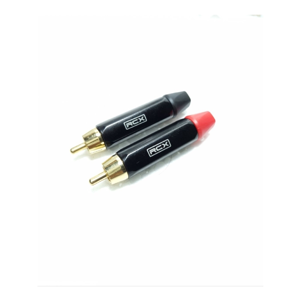 RCX RC-746 JACK RCA  KUNINGAN PROFESIONAL AUDIO CONNECTORS  1 SET MERAH HITAM. MALE COWOK ORIGINAL