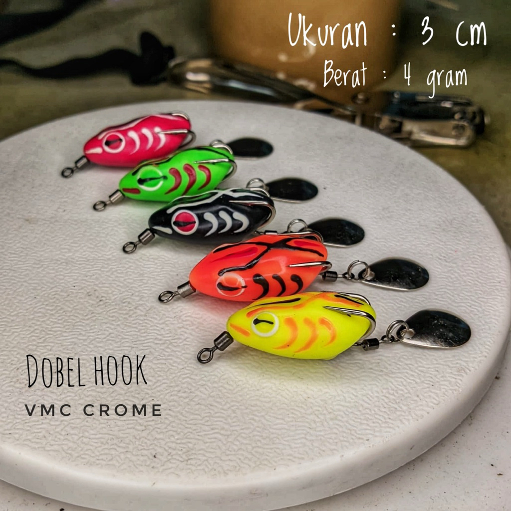 Dobel hook VMC crome Soft Frog 3 cm SF aj lure gacor