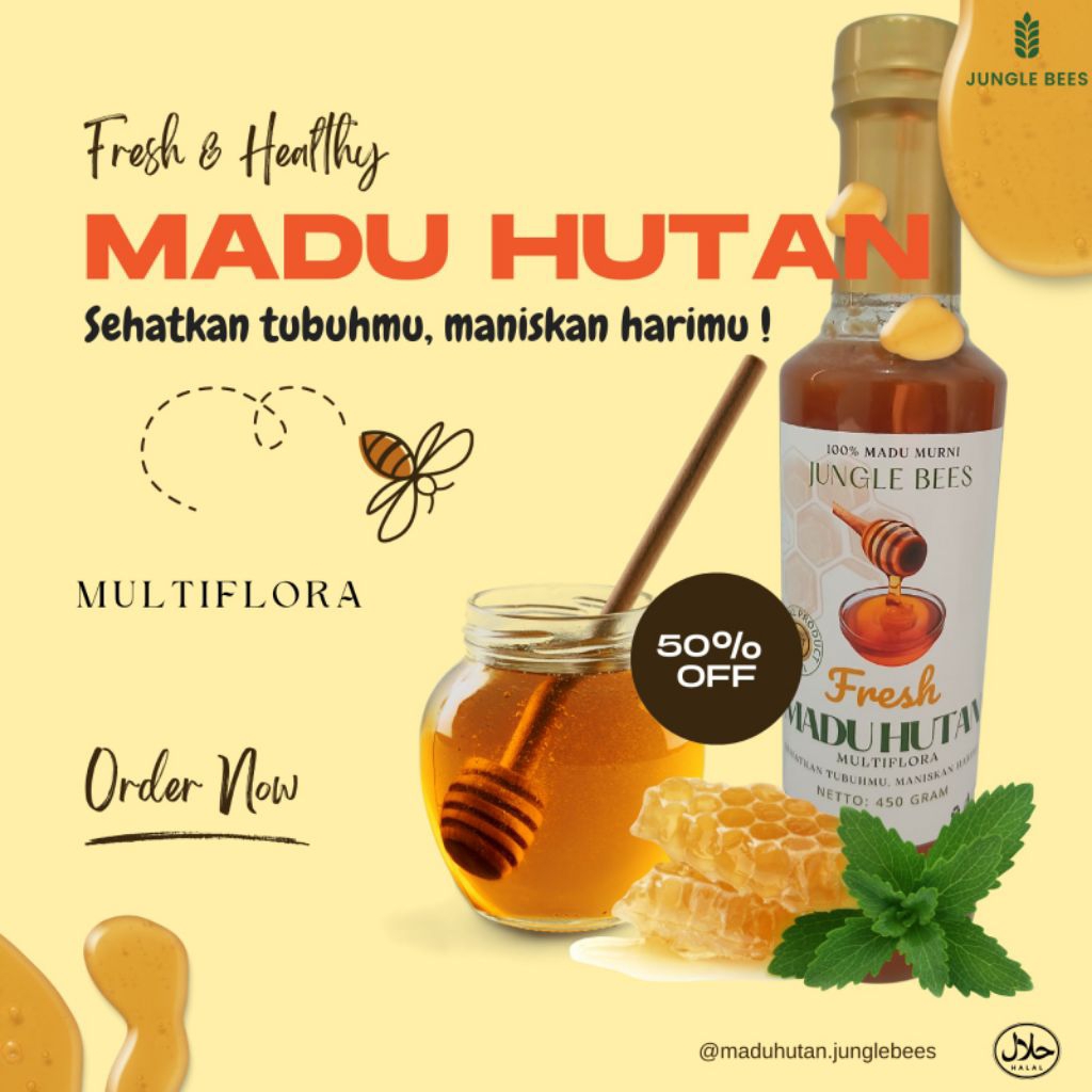 

MADU HUTAN MURNI ASLI 100% MULTIFLORA - 450 gram