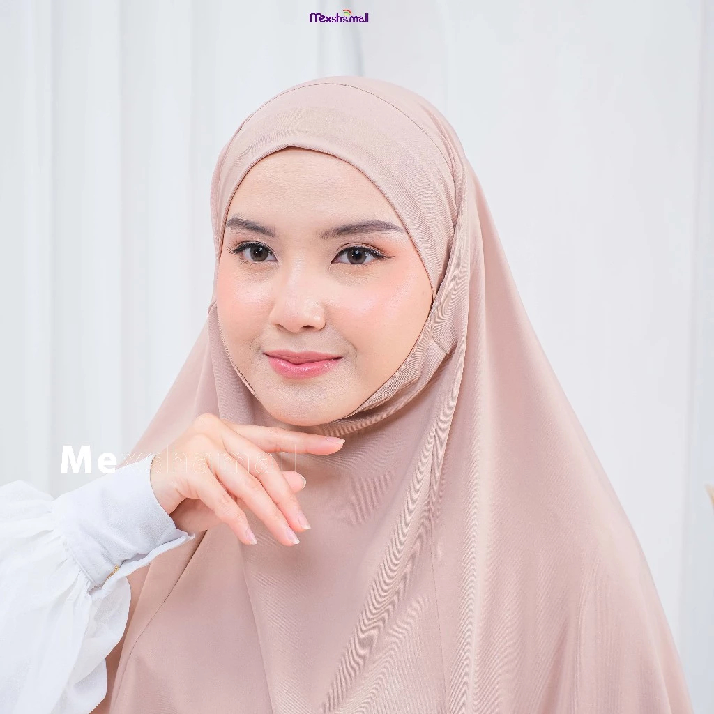 Jilbab Instan Jersey Premium Shamira French Khimar Jumbo Arafah 3 IN 1