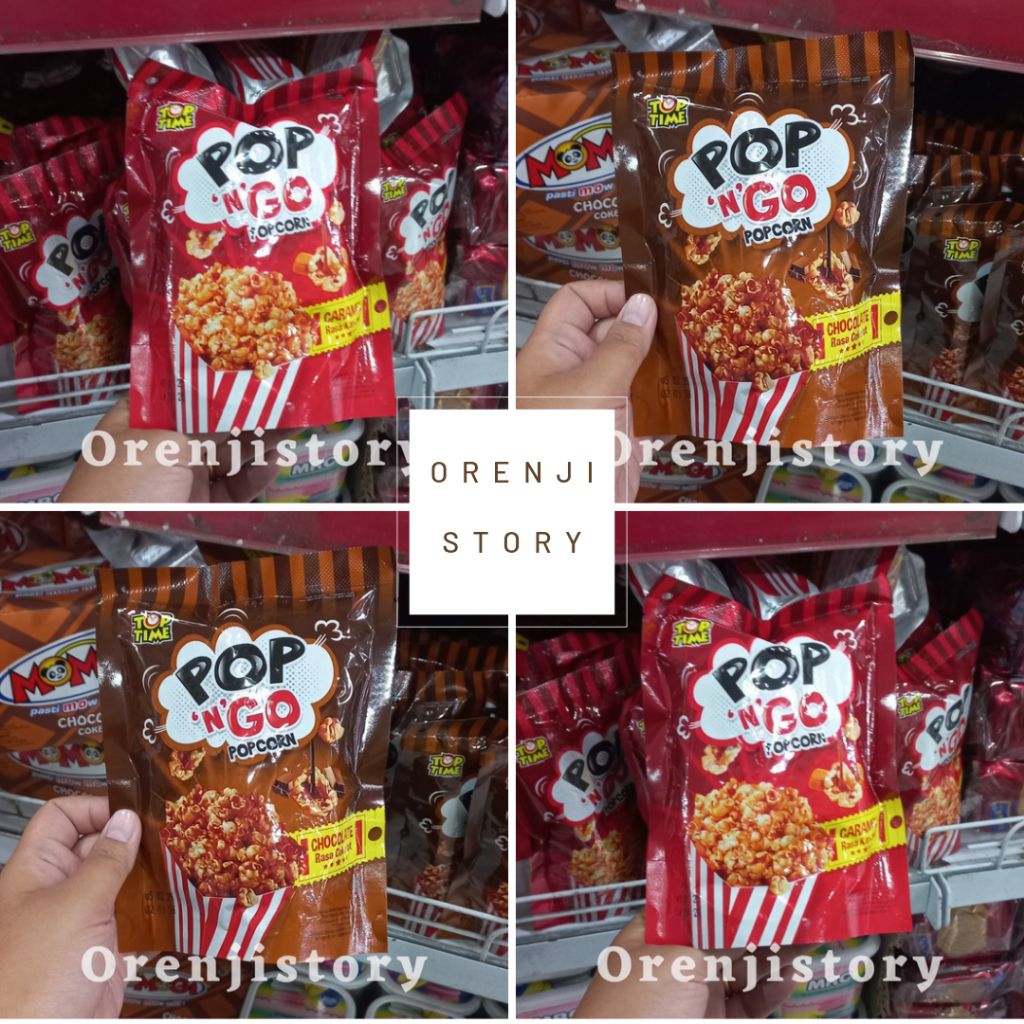

pop corn pop n go 1 dus isi 30 coklat dan caramel