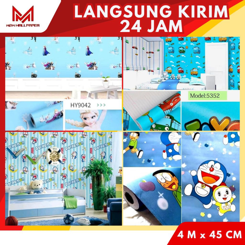 Wallpaper Doraemon Wallpaper Dinding Kamar Anak Cowok M2M WALLPAPER Wallpaper Karakter Anak Wallpape