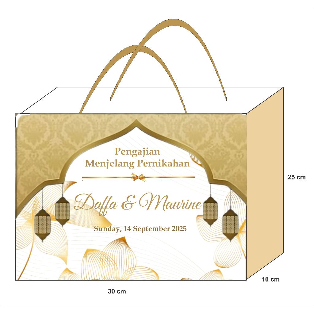 

Paper Bag P x L x T = 30 x 10 x 25