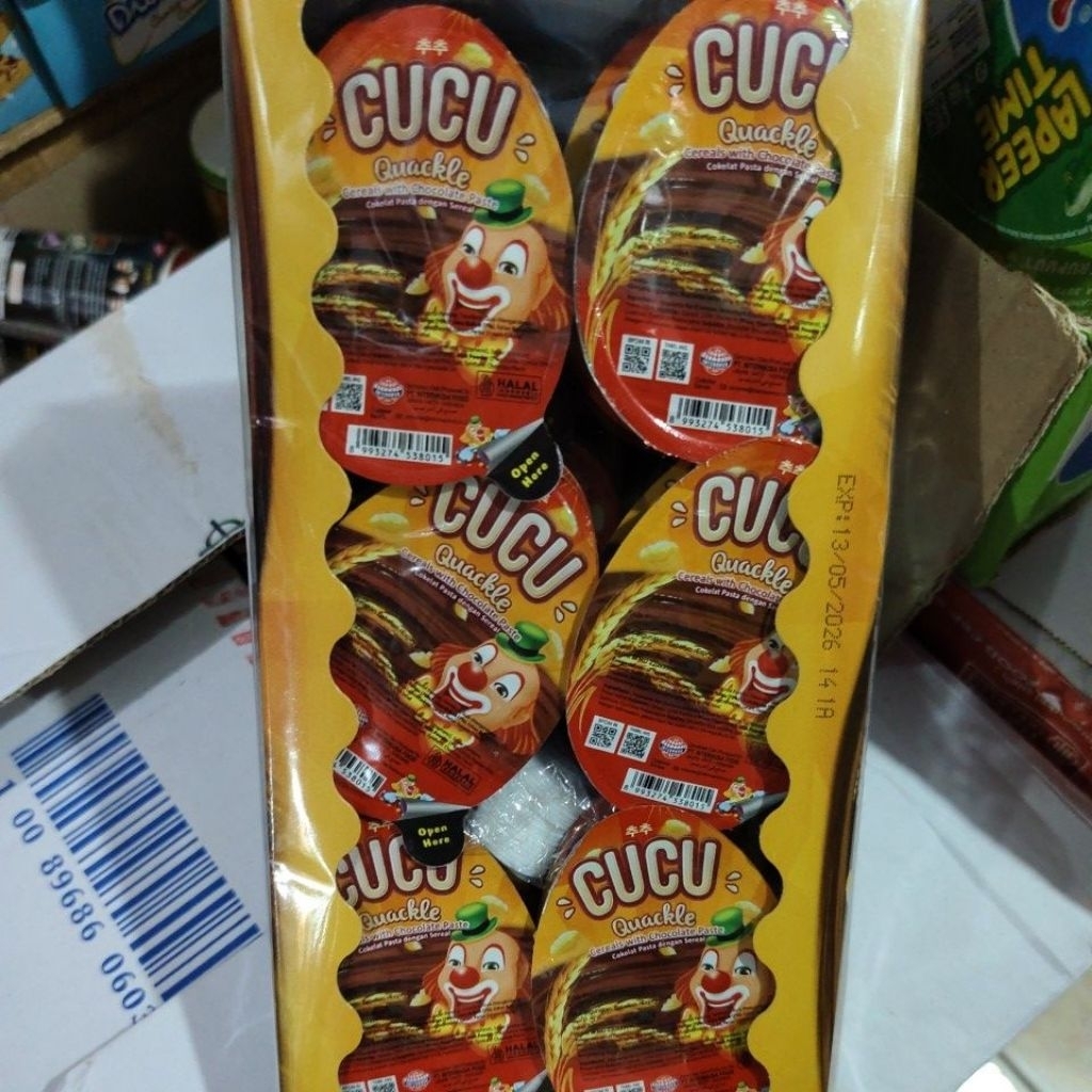 

Cucu Quackle eceran 1000 | cucu badut 288g | isi 24 pcs@12g