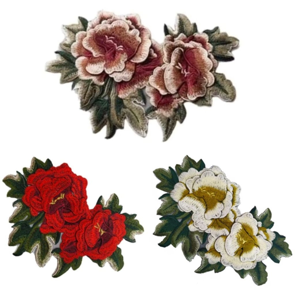 bordir bunga 3d, aplikasi bordir