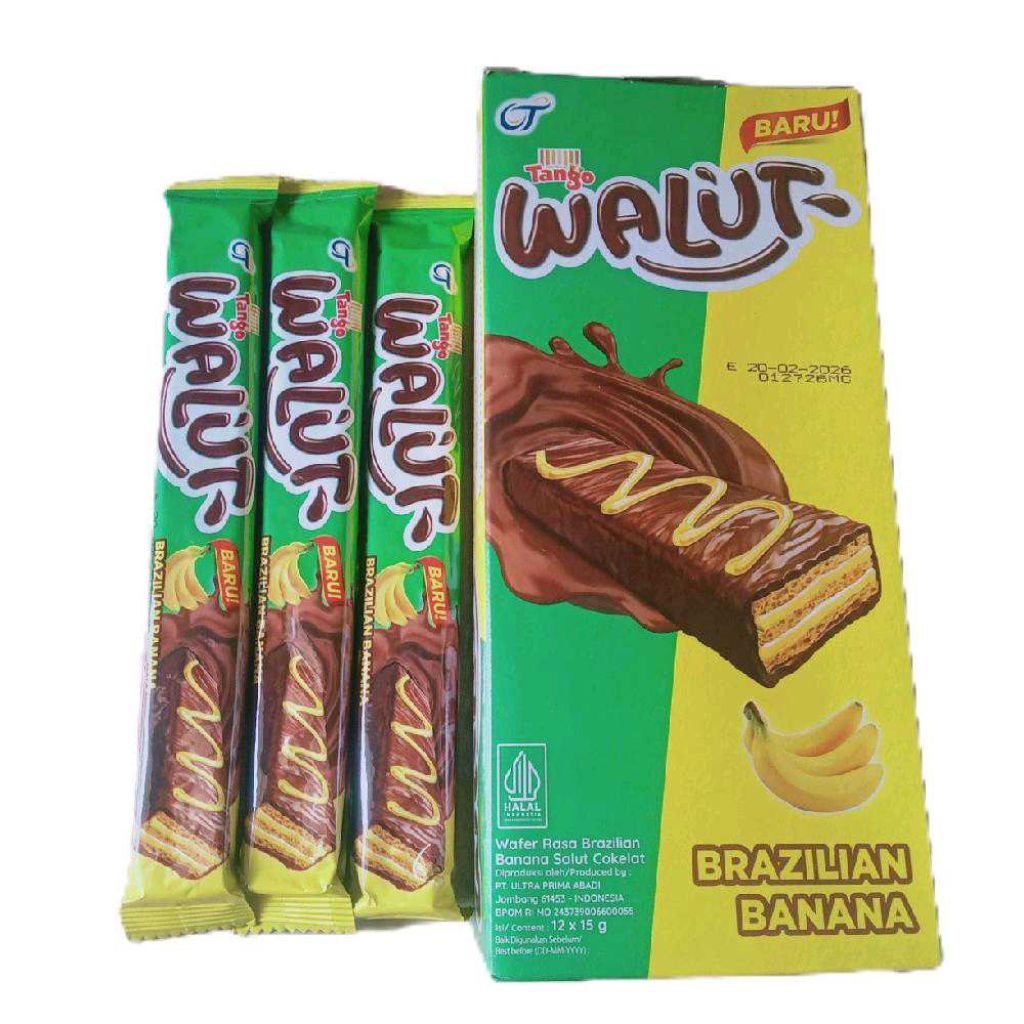 

Tango Walut Brazilian Banana 15gram | Isi 12 pcs/box | Wafer renyah berlapis coklat