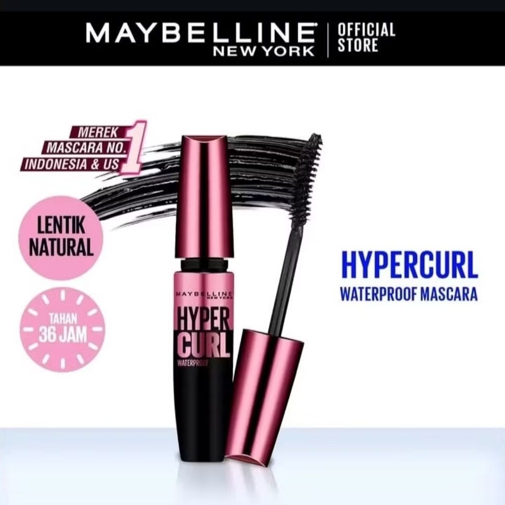 (TERLARIS) MAYBELLINE HYPERCURL MASCARA WATERPROOF/ MASCARA/ MAYBELLINE
