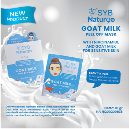 SYB NATURGO Goat Milk Peel Off Mask Box (isi 10pc)