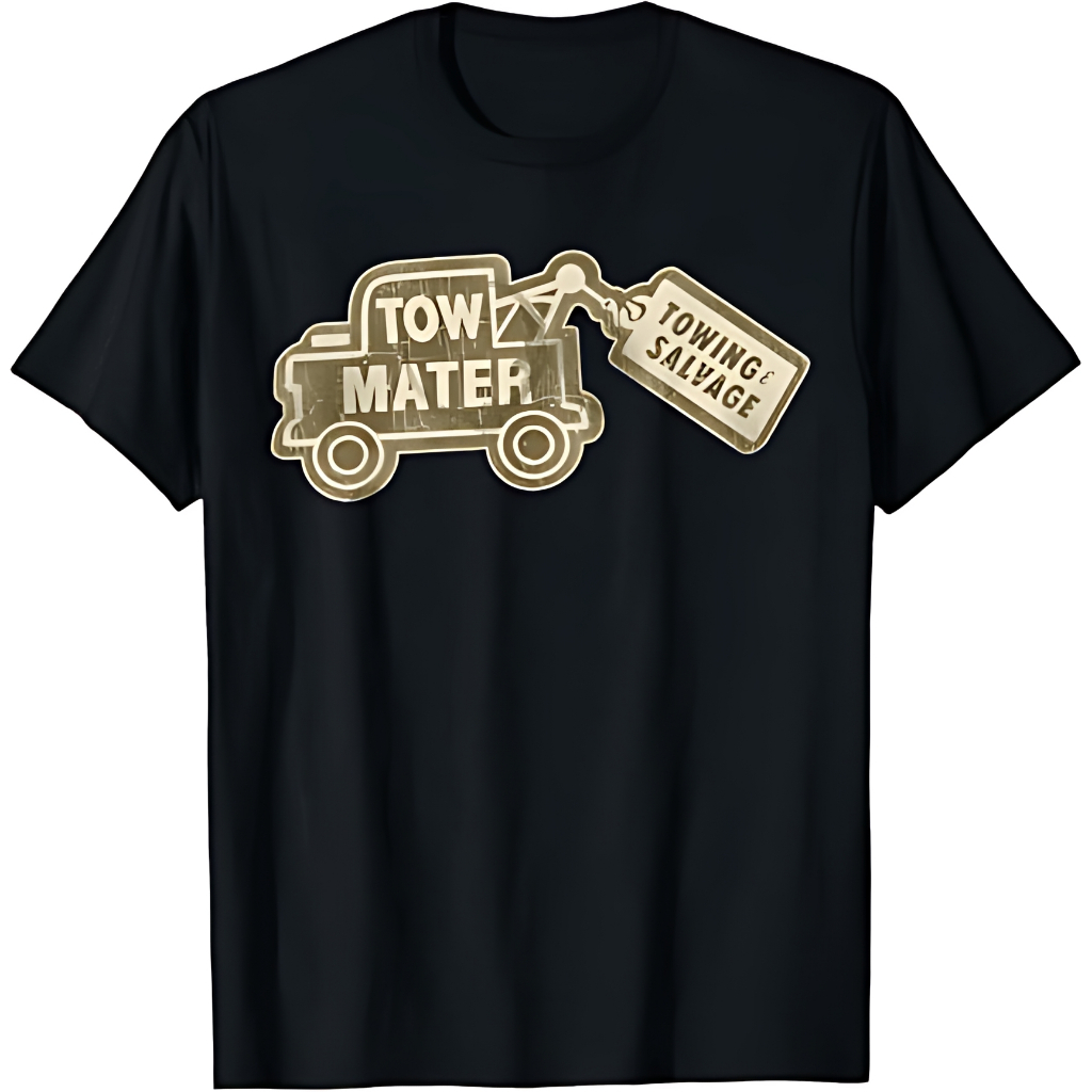 Disney Pixar Cars Tow Mater's Salvage Vintage Faded Logo T-Shirt