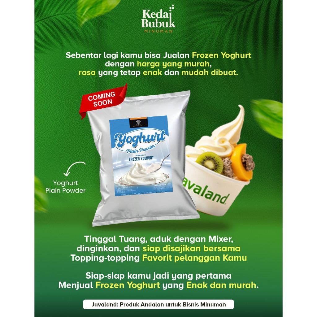 

Javaland Yoghurt Plain Powder 500gram | Frozen Yoghurt / Yogurt Dessert