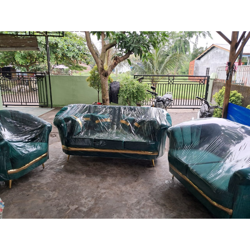 Sofa Kerang List Gold Kaki Stainless