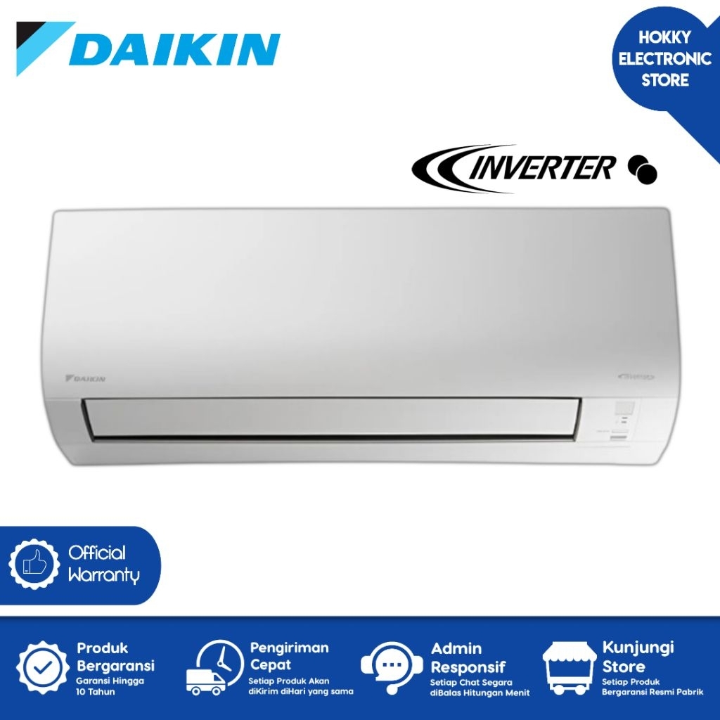 AC DAIKIN 1/2 PK INVERTER THAILAND FTKQ15UVM4 LOW WATT 310 WATT + PASANG FTKQ 15UVM4