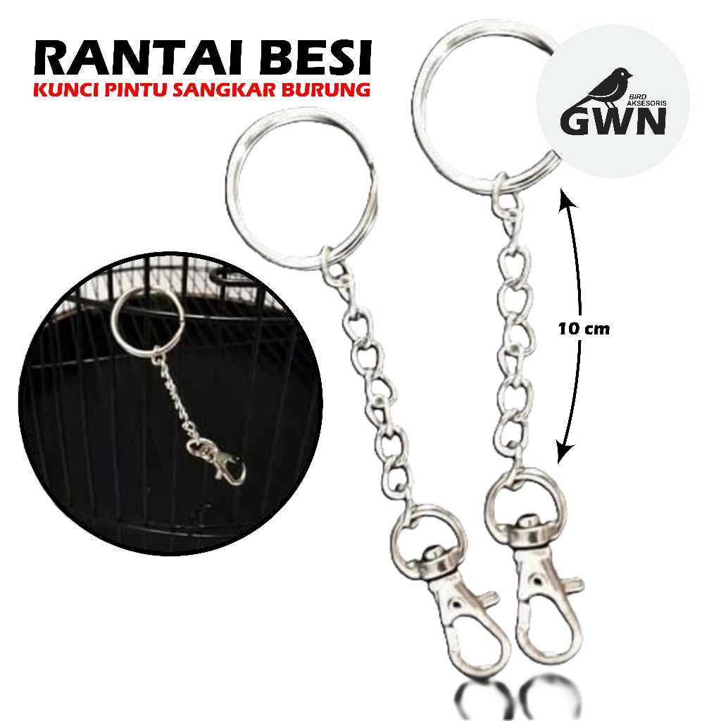 RANTAI KUNCI BESI SANGKAR RANTAI PENGAMAN PINTU KANDANG BURUNG