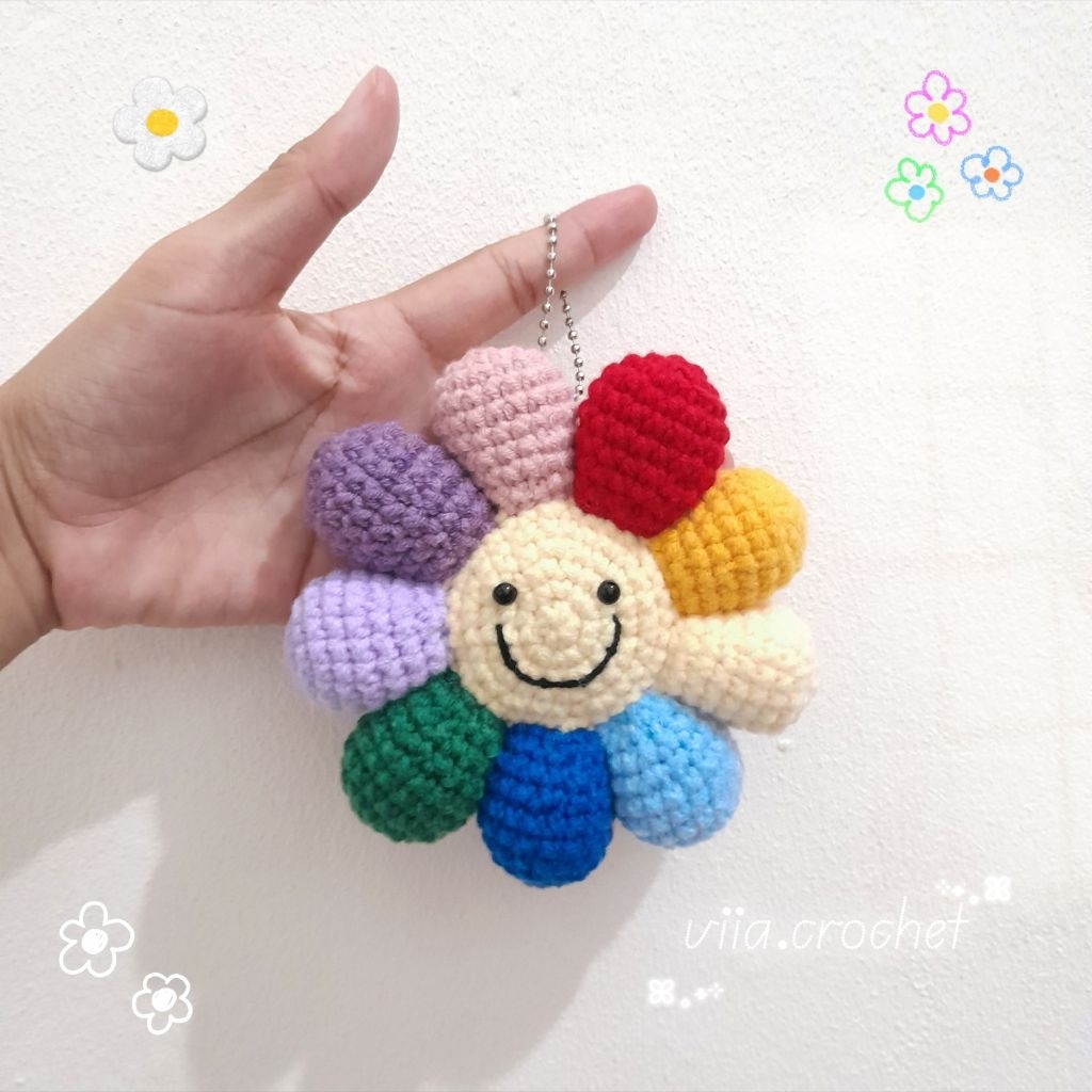 [viia.crochet] Bag Charm Murakami Flower