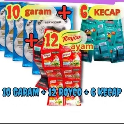 

Paket 3in Garam 10+12 Royco+6 Kecap