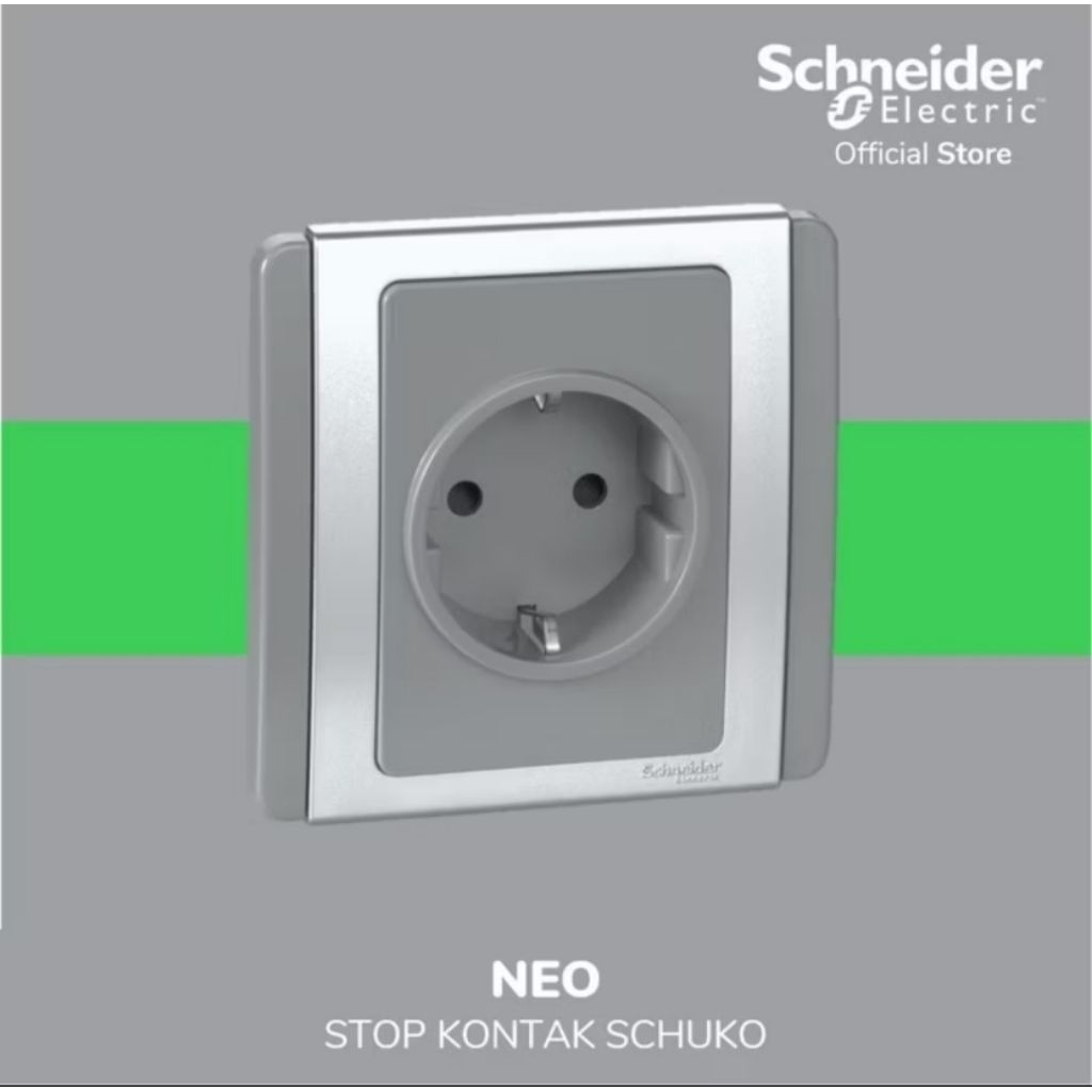 SCHNEIDER Stop kontak Schuko Neo grey