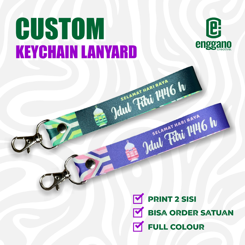 

Custom Keychain Lanyard Satuan Full Printing 2 sisi