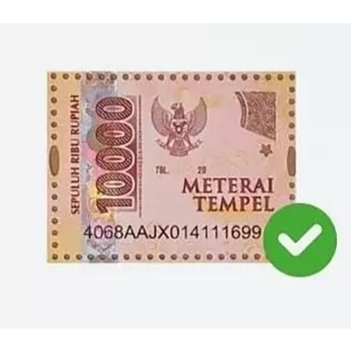 

Materai Tempel 10000 ASLI BARU / Bukan Bekas Pakai / Materai 10rb Resmi