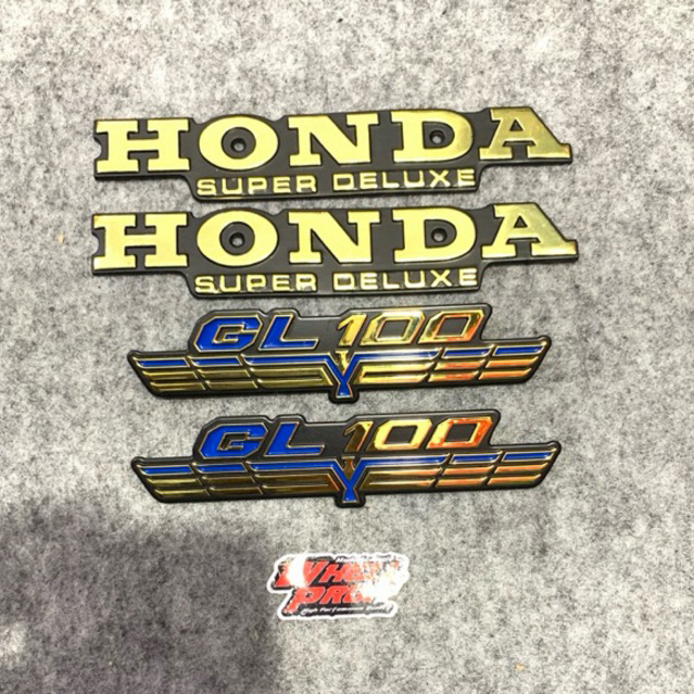 EMBLEM TANGKI GL100 GL 125 SET TEPONG GARUDA IMPORT WHELLPROF BAHAN KUNINGAN BISA Di TEKUK DI TANGKI