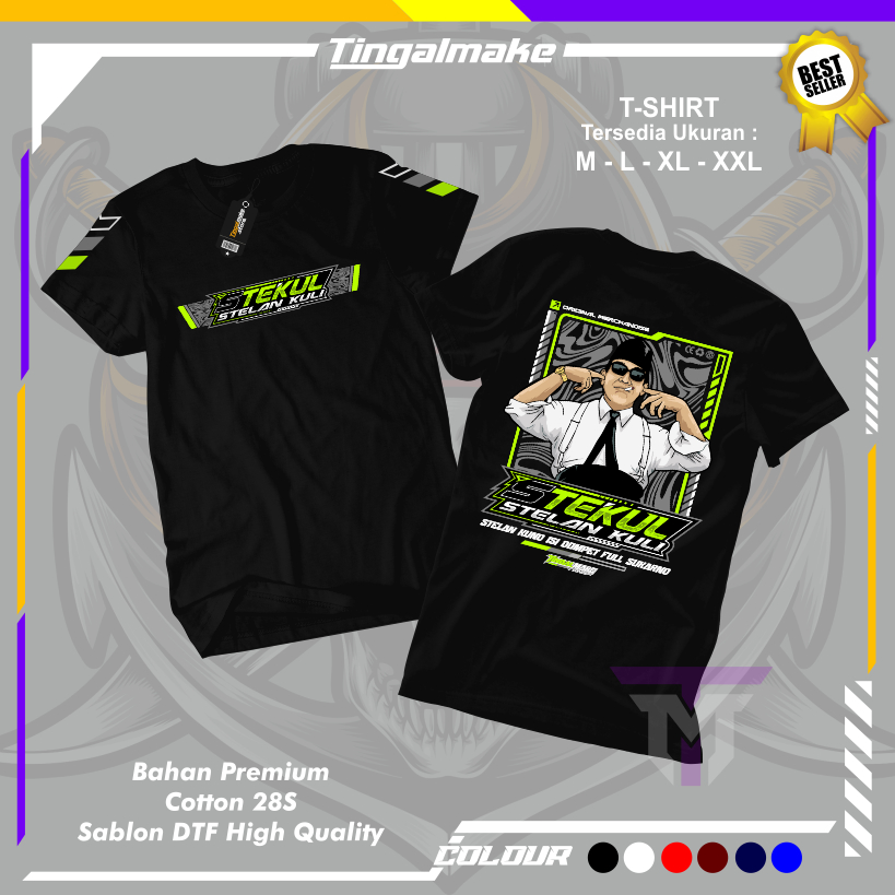 Kaos STEKUL Motif Soekarno (Stelan Kuno Isi Dompet Full Sukarno) Unisex - Tshirt Pria Wanita - Baju 