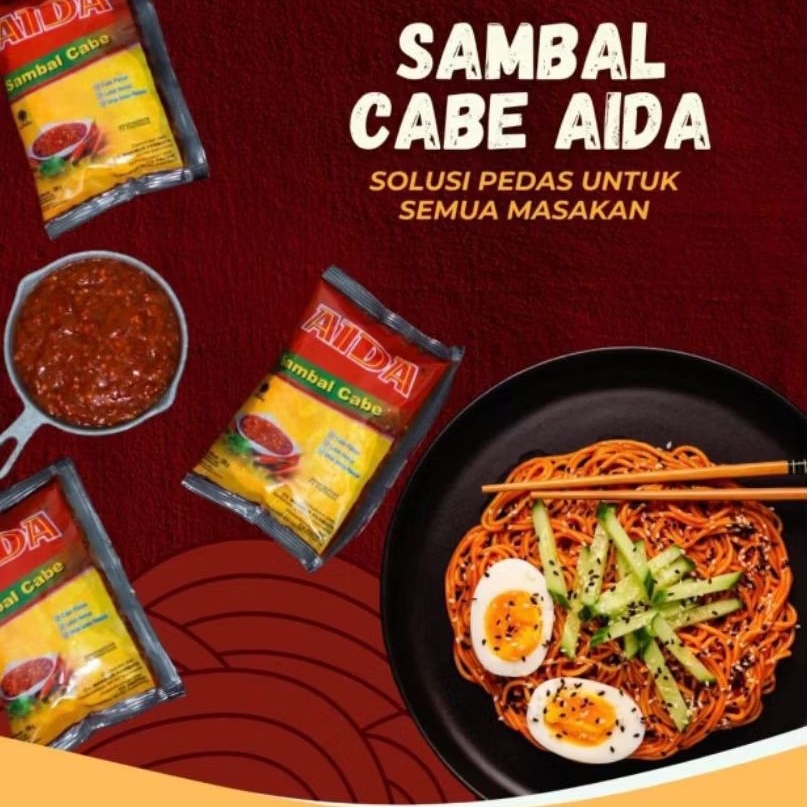 

Aida Sambal Cabe 200g Chili Oil Sambal Cabe Praktis Instan Digunakan buat Masakan atau Seblak Mie Ramen