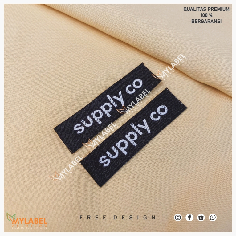 

1X4 - 1X7 CM label woven / label baju custom / label hijab / label bordir