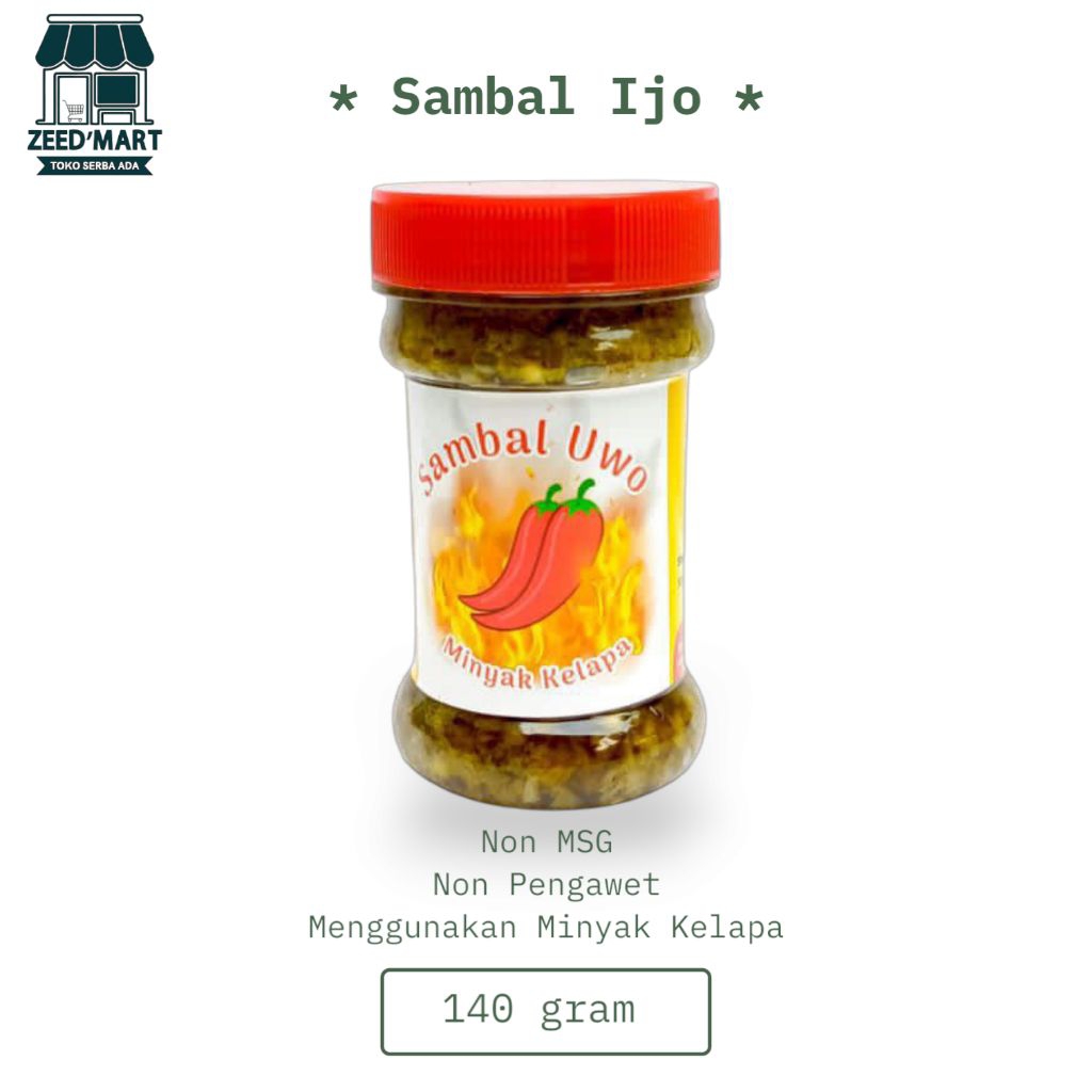 

SAMBAL UWO - SAMBAL IJO NON MSG, NON PENGAWET, MENGGUNAKAN MINYAK KELAPA