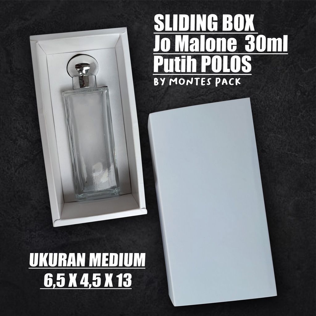

SLIDING BOX untuk botol Joumalone 30ml / 13X6,5X4,5 / Sliding Box Polos putih jomalonne