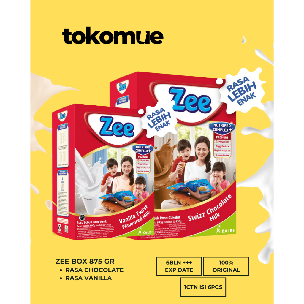 

Susu Zee Box Regular Cokelat 875Gr/ Vanilla 875Gr