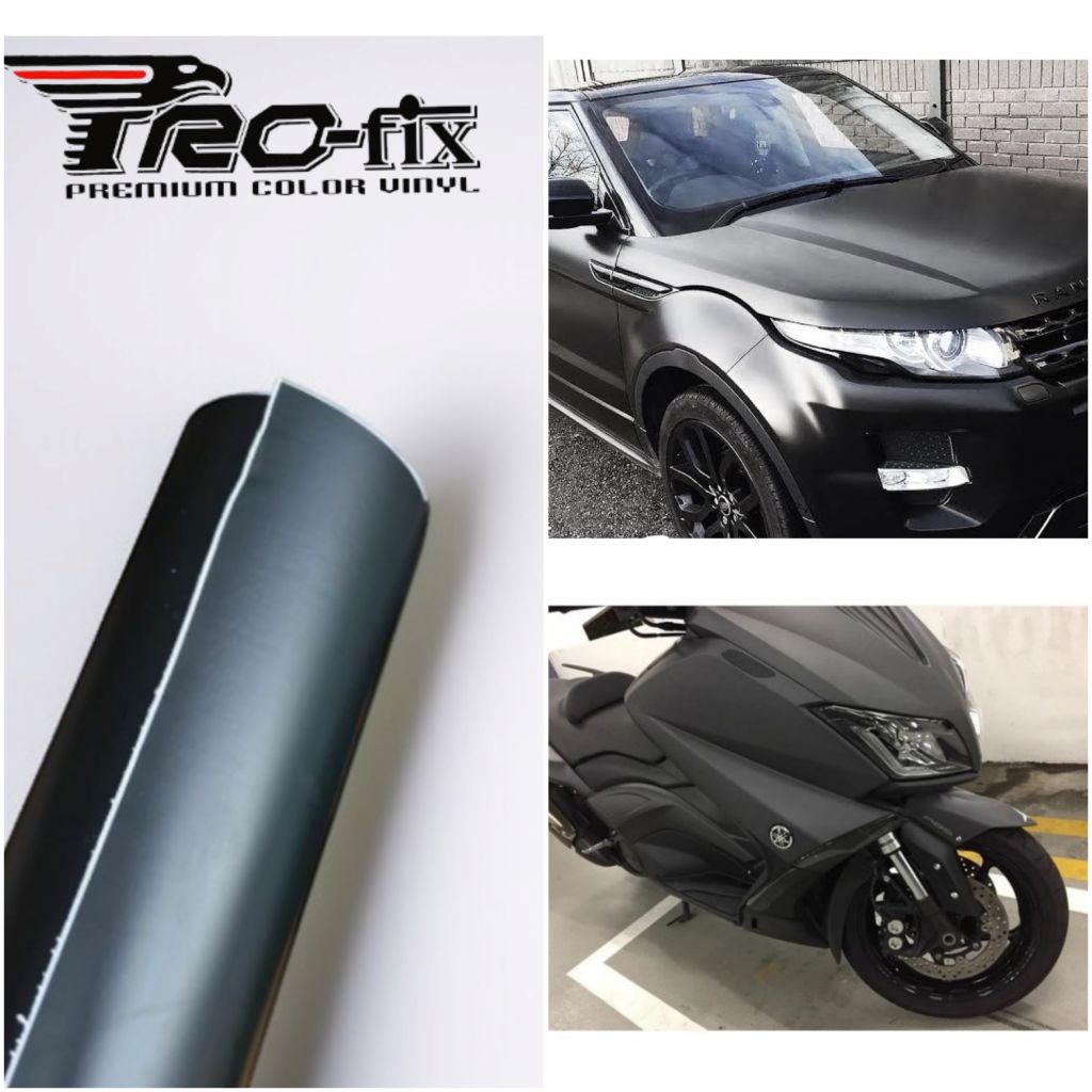 1 Meter Skotlet Hitam Doff// stiker body motor & Mobil