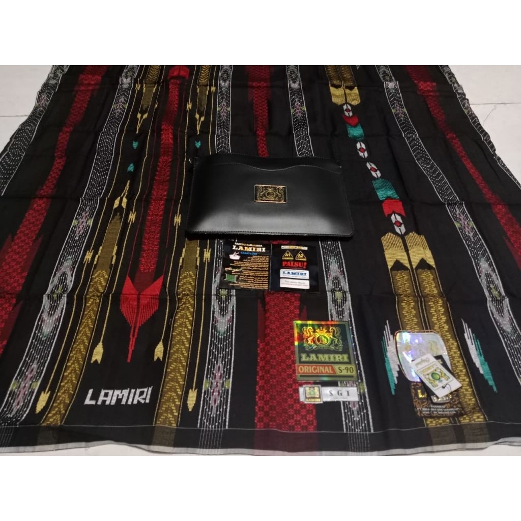 SARUNG LAMIRI ORIGINAL TIPE SGE SGC SGI GOLD BENANG DOBLE 420 FULL SUTRA LENGKAP TAS HOLOGRAM BESI