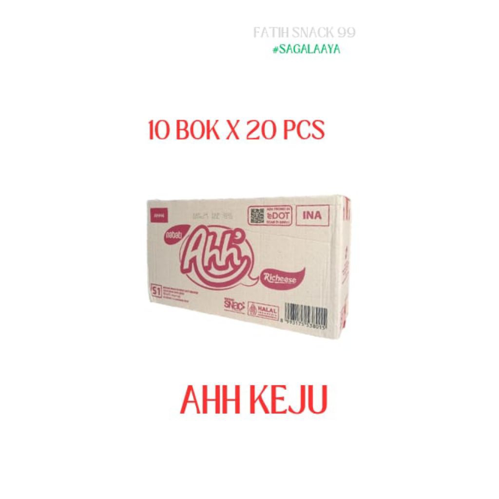 

NABATI AHH ISI 10 BOX X 20 PCS X 4G WAFER STIK JAGUNG RICHEESE RASA COKLAT KEJU PANDAN UBI