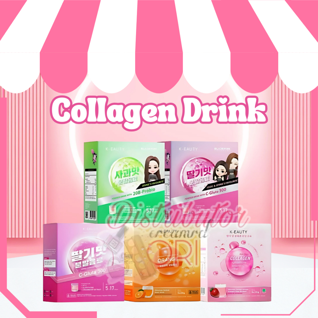 K-EAUTY PREMIUM COLLAGEN DRINK BEAUTY SKIN BPOM / MINUMAN KOLAGEN PEMUTIH KULIT PERMANEN PER BOX ISI