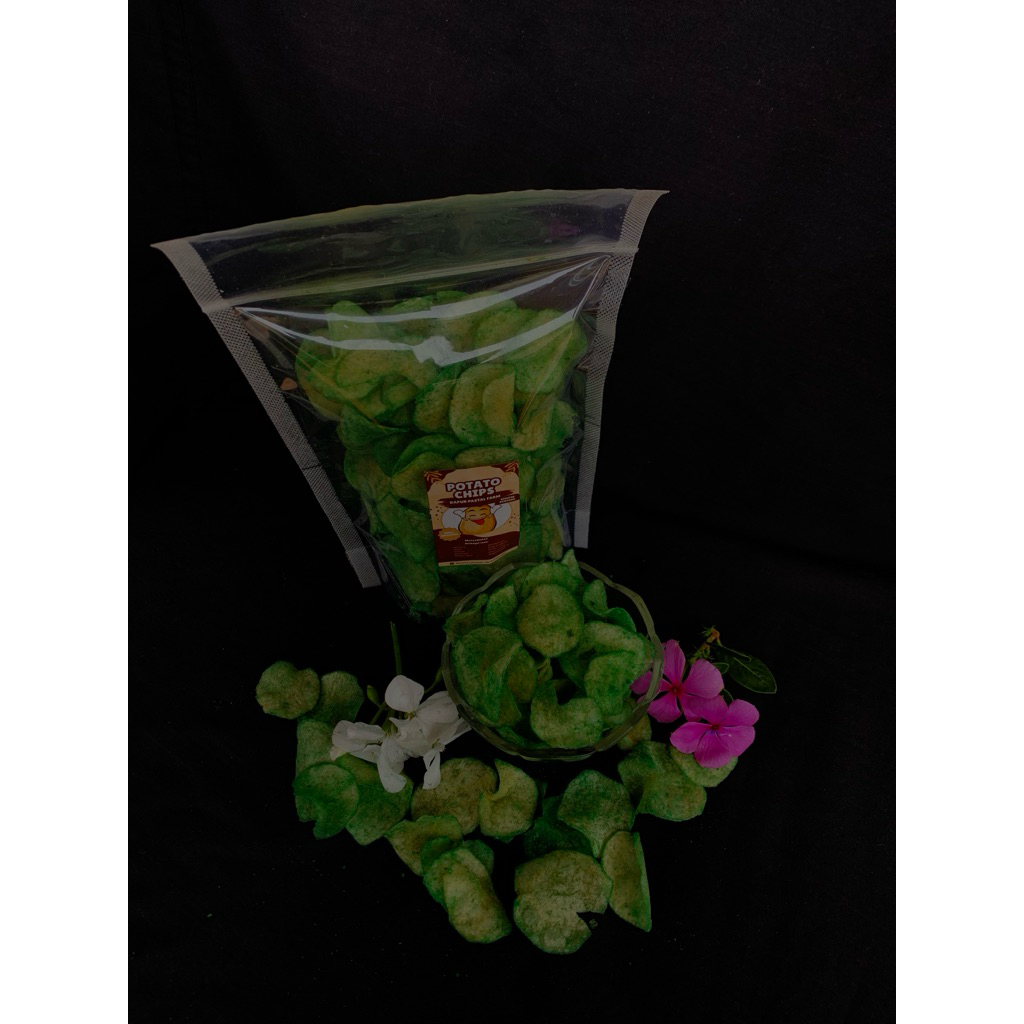 

keripik kentang super crispy Rasa rumput laut 100% dari kentang pilihan isi 100g