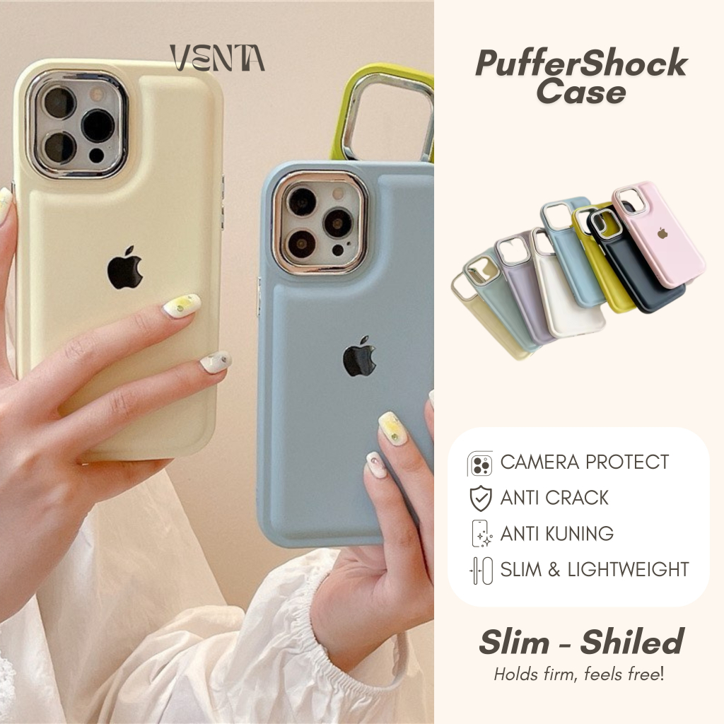 VentaStuff - PufferShock Soft Case Logo iPhone Pastel Matte | X 11 12 13 14 15 16 PRO PLUS PROMAX