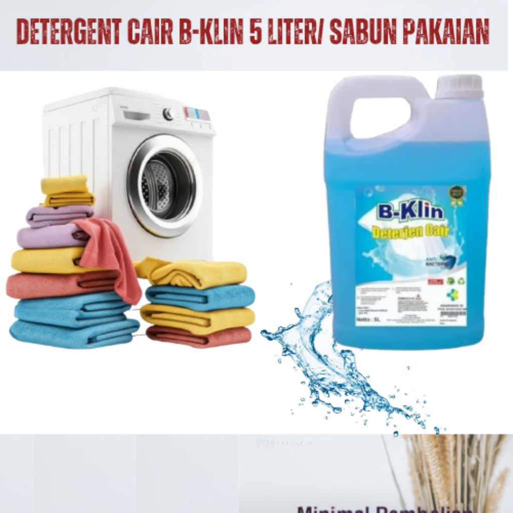 Detergent cair B-klin 5 liter/ Sabun Pakaian Laundry