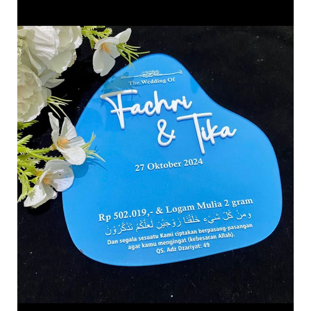 Mahar Akrilik Tetes Mahar akrili BOX Akrilik TETES AKRILIK HURUF TIMBUL