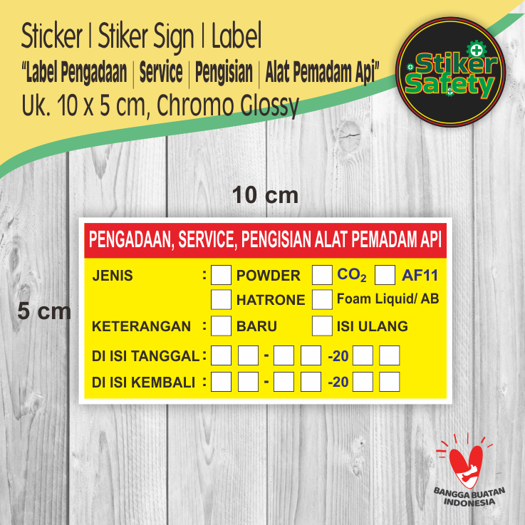 

Sticker Stiker Label Pengadaan | Service | Pengisian Alat Pemadam Api APAR - Uk. 10x5 cm