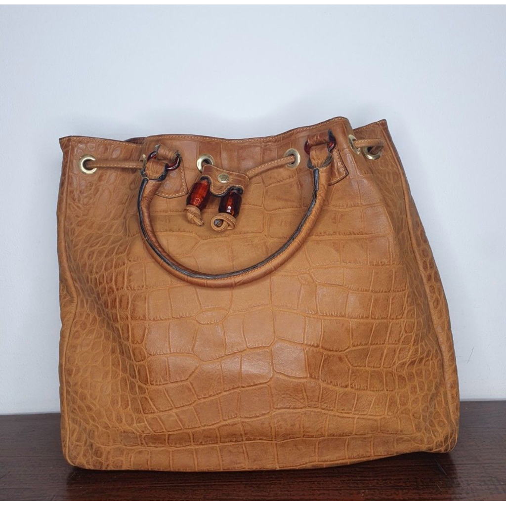 DIJUAL TAS KULIT ASLI WANITA CROCO BESAR BEKAS/SECOND MULUS