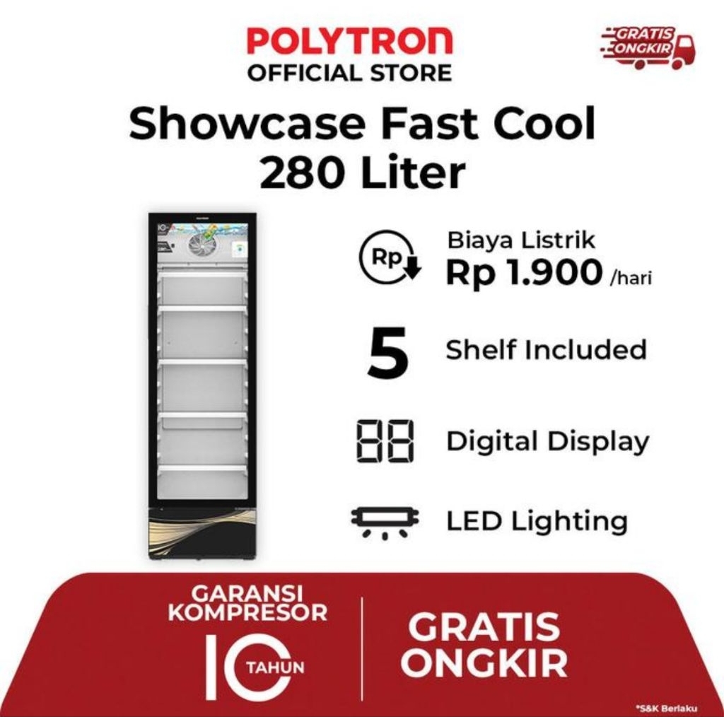 Showcase Polytron 5 Rak 280Liter SCN-287 / SCN287