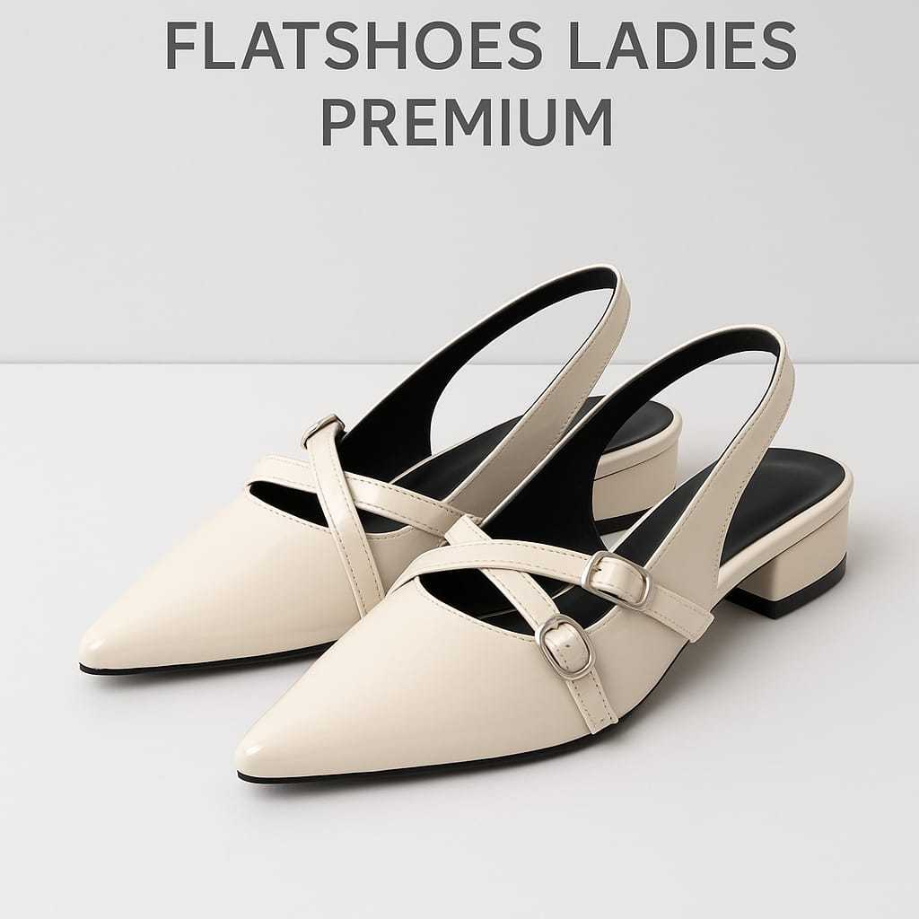 Sepatu Flat Shoes Wanita Kekinian Hak 3CM EV