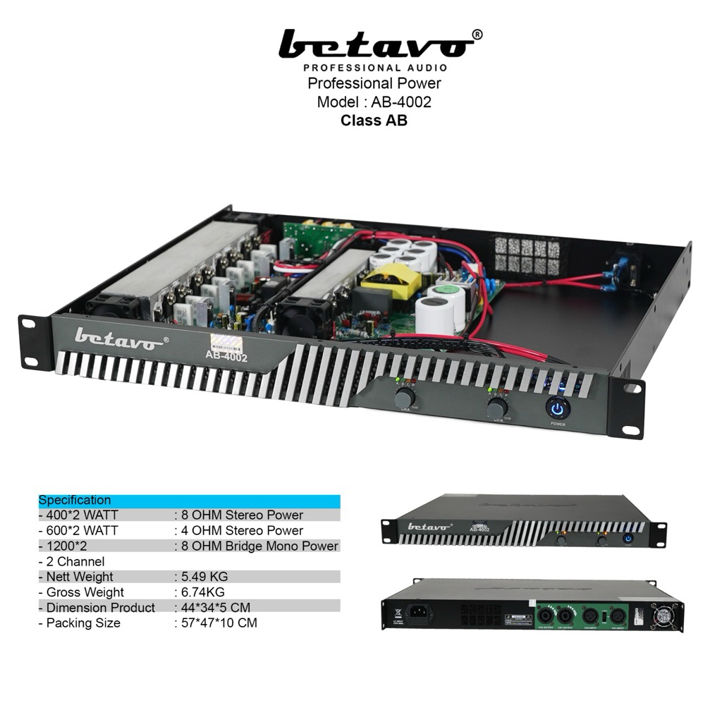 power betavo ab 4002 original . power ampli betavo 2 channel betavo AB 4002 original