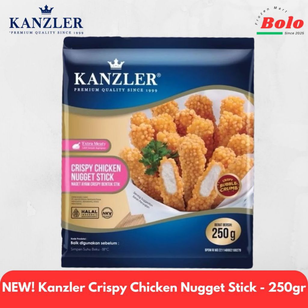 

NEW! Kemasan Ekonomis. Kanzler Crispy Chicken Nugget Stick - 250gr