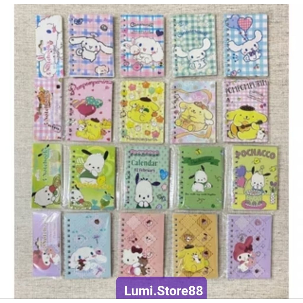 

Buku memo kecil A7 isi 80 lembar notebook ring motif karakter