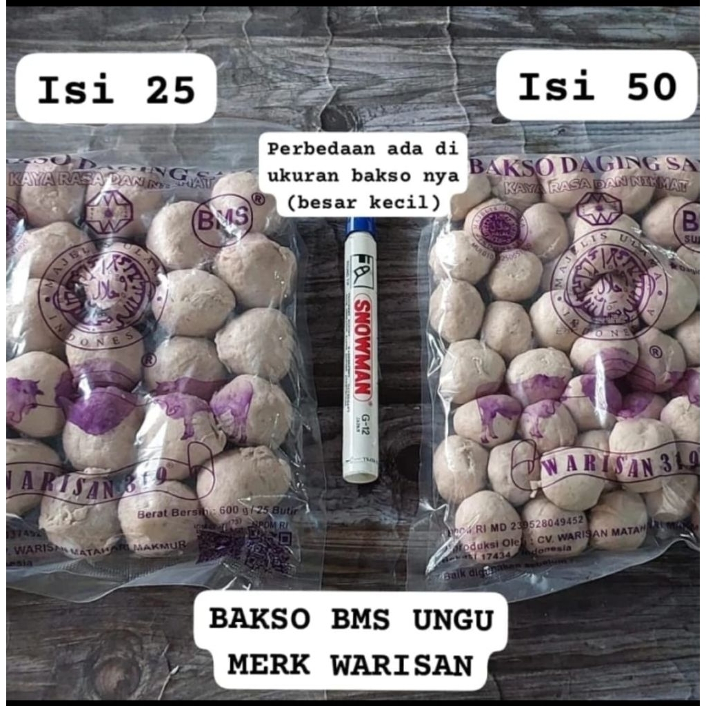 

Warisan Bakso Isi 50pcs & 25 pcs