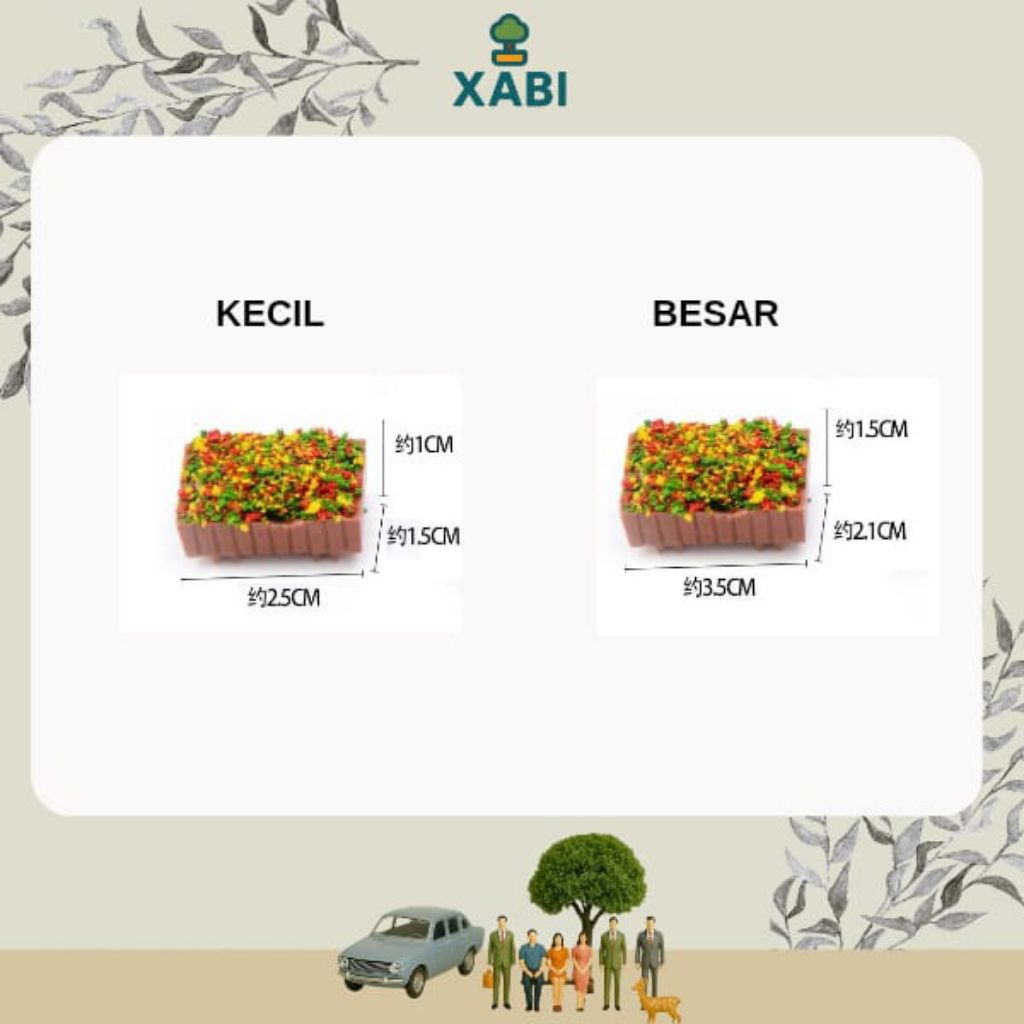 Miniatur Pot Bunga Persegi Kotak