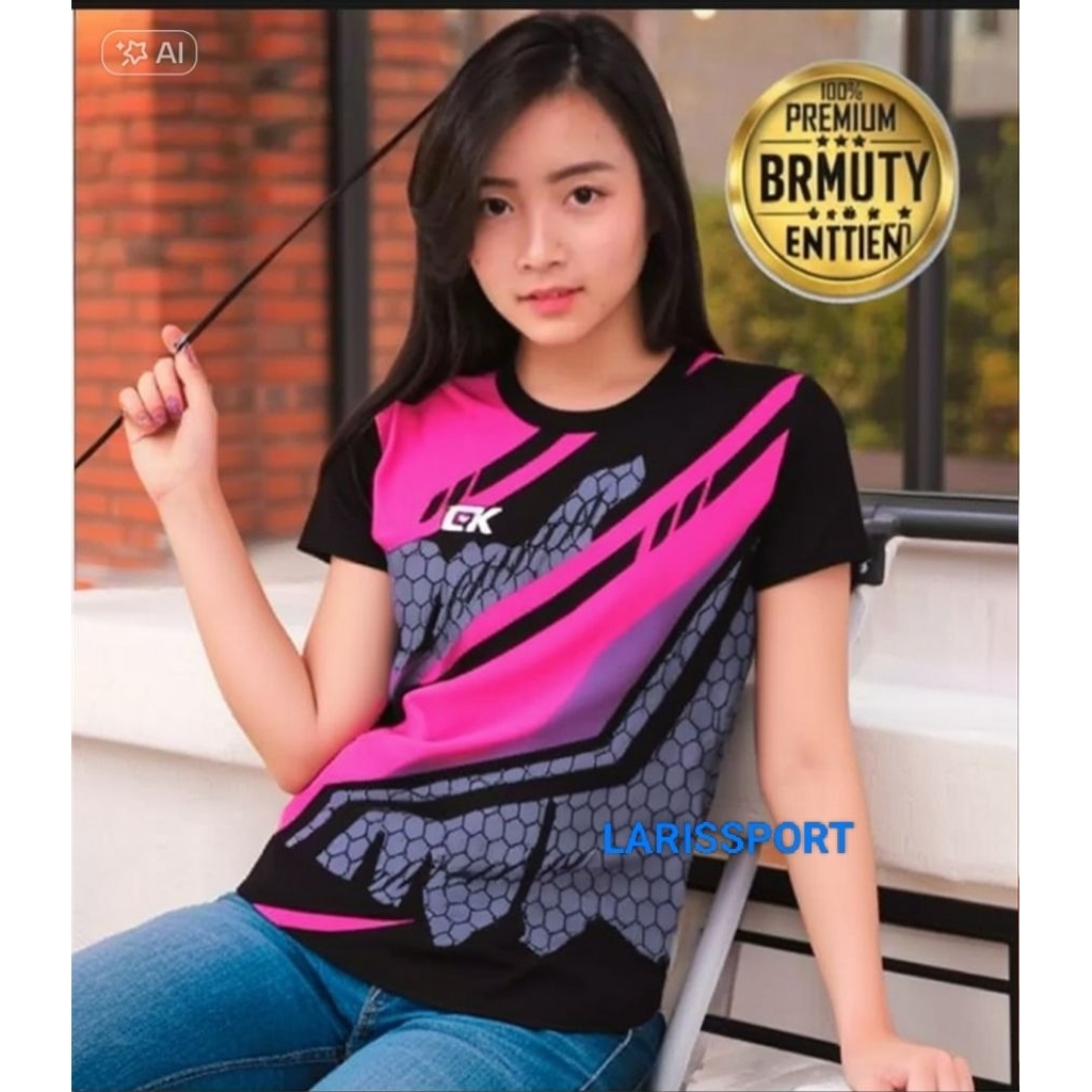 Kaos Olahraga Wanita Jumbo Jersey Voli Cewek Kaos Volly Wanita Baju Bulutangkis Kaos Voli Premium Ba