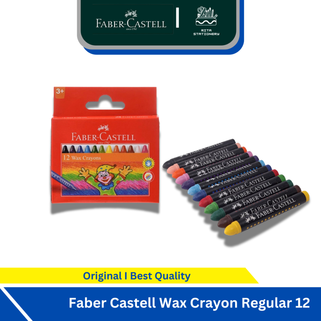 

Crayon Faber Castell Wax Crayon Regular 12 Warna #120043 Krayon Faber