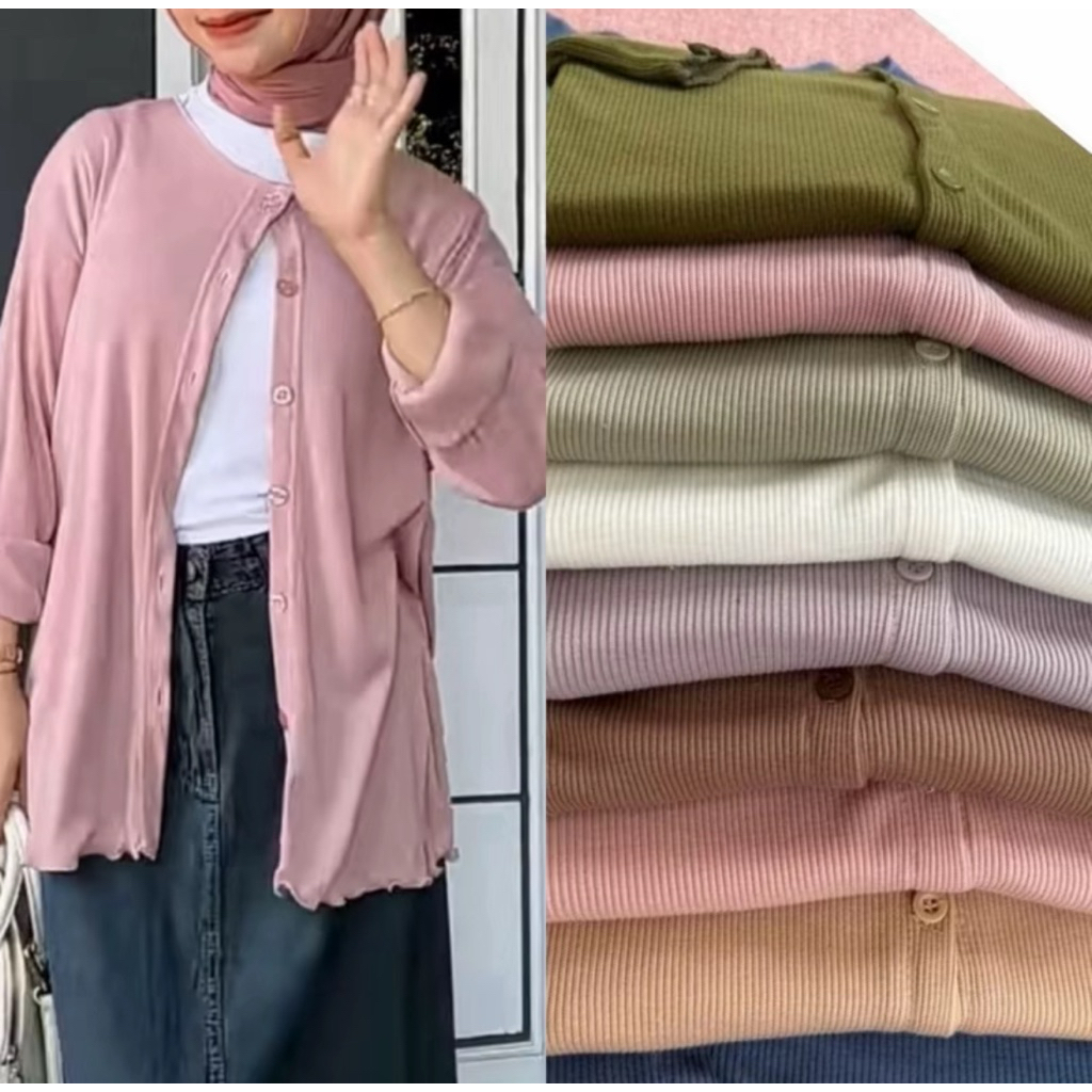 CARDIGAN OVERSIZE RIB PREMIUM// CARDIGAN KNIT OVERSIZE