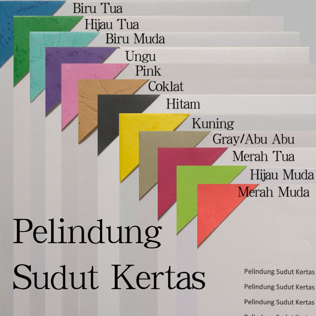 

Pelindung Sudut Kertas Document / Legalitas Kertas Isi 100pcs - HIJAU TUA MOTIF